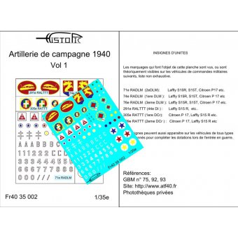 Artillerie de campagne 1940 - Vol 1