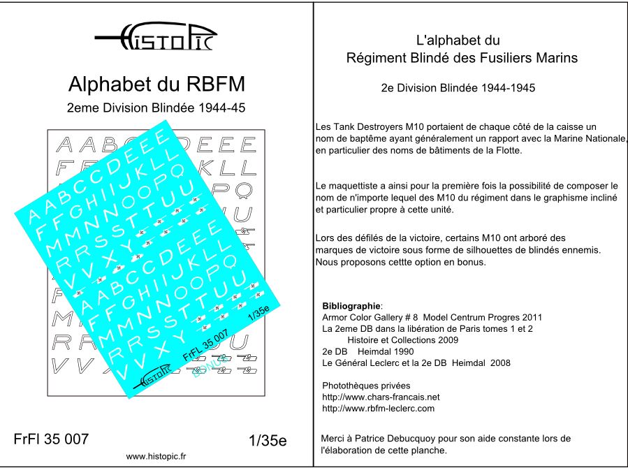 Alphabet du RBFM   2eme DB  1944-45