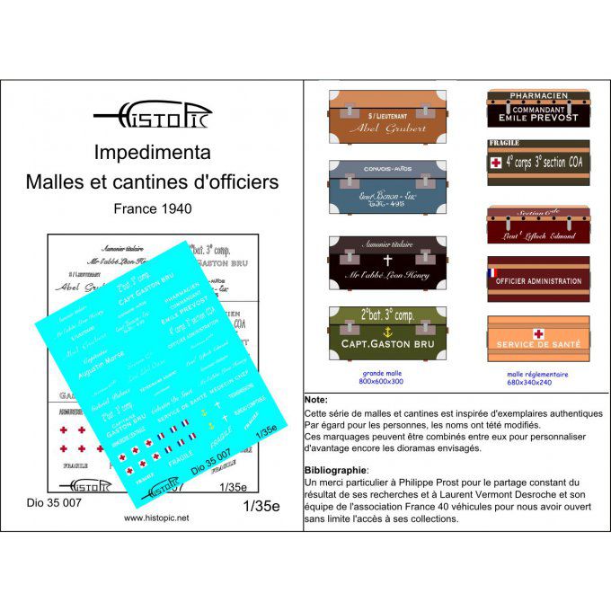 Malles et cantines d'officiers