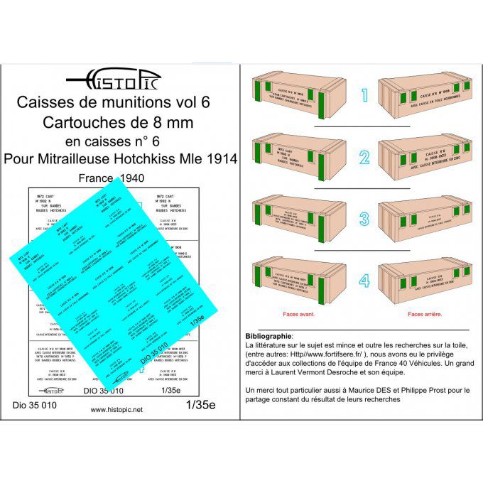 Munitions vol 7. Caisses n°6 pour munitions de mitrailleuse Mle 1914