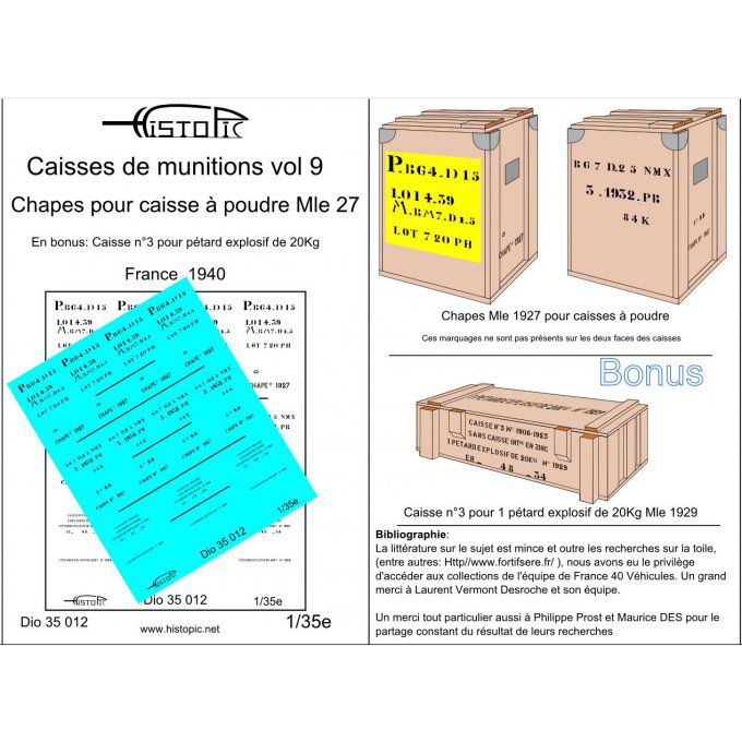 Munitions vol 9  Caisses pour chapes Mle 27 et pour pétards explosifs de 20 kg