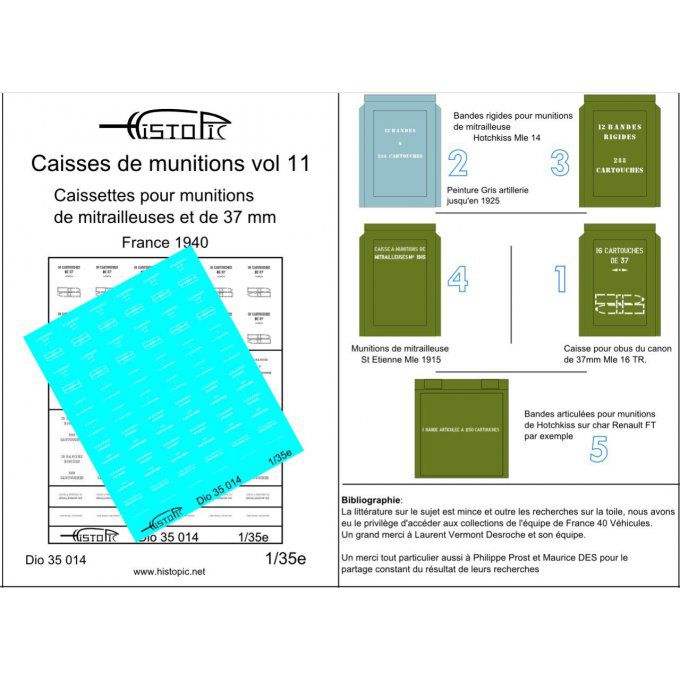 Munitions vol 11  Caissettes pour munitions de mitrailleuses et de 37mm.