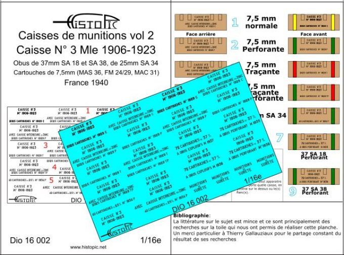 Munitions vol 2     Caisse n3 pour munitions de 7,5mm, 25mm, 37mm.