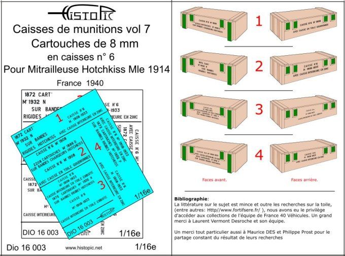 Munitions vol 7. Caisses n°6 pour munitions de mitrailleuse Mle 1914