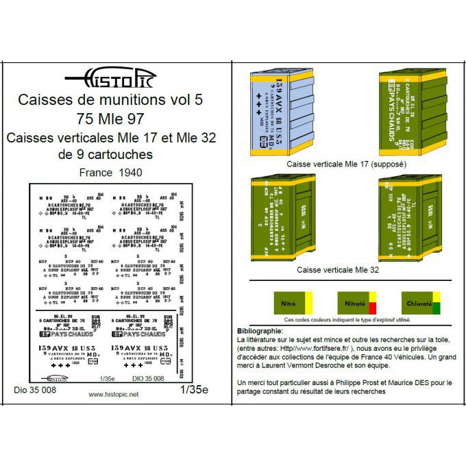 Munitions vol 5.  Caisses verticales pour obus de 75mm