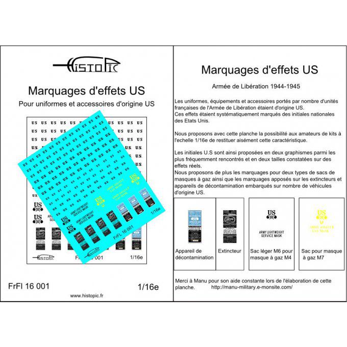 Marquages d'effets US