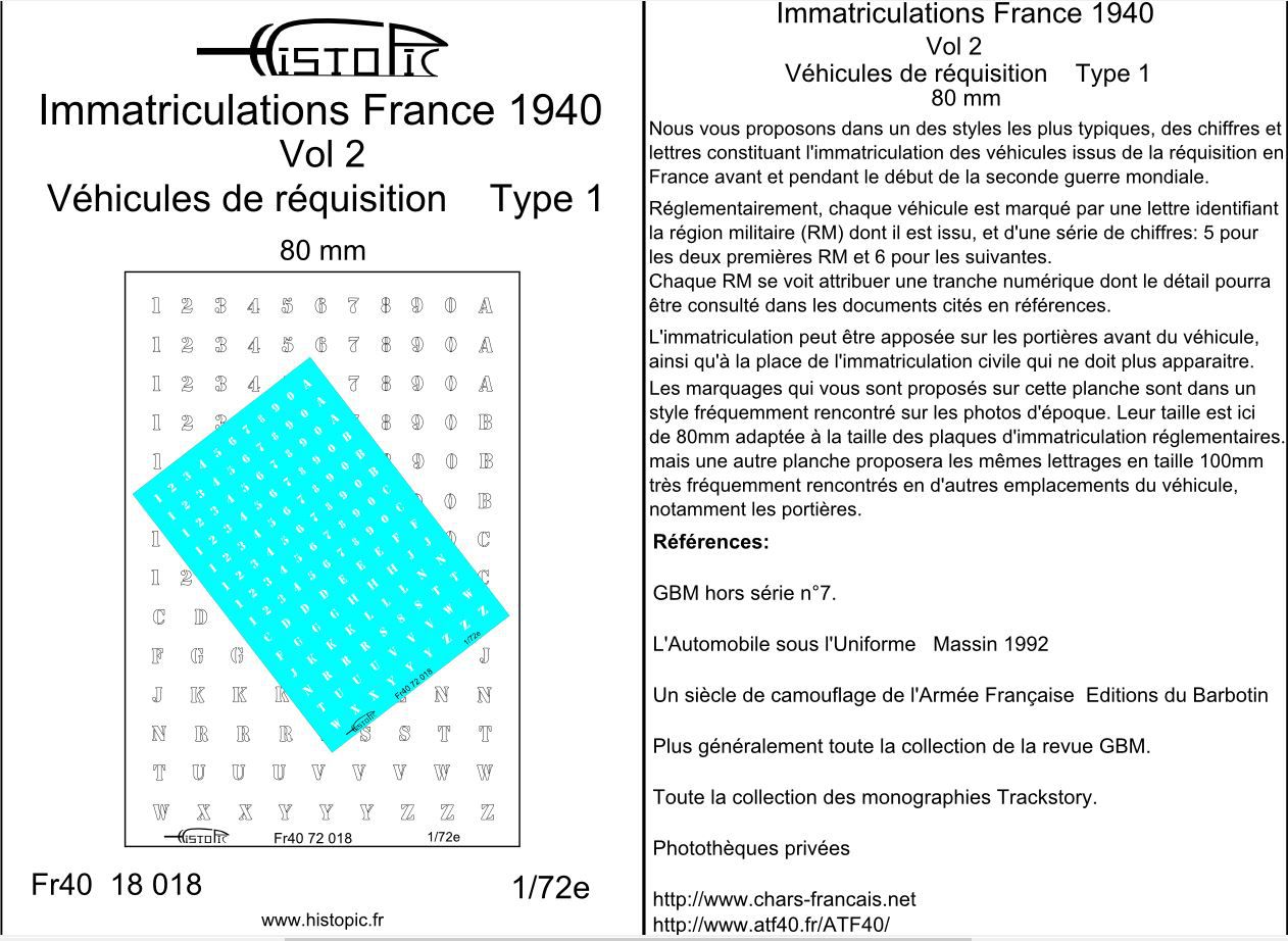 Immatriculation pour véhicules de réquisition vol 1
