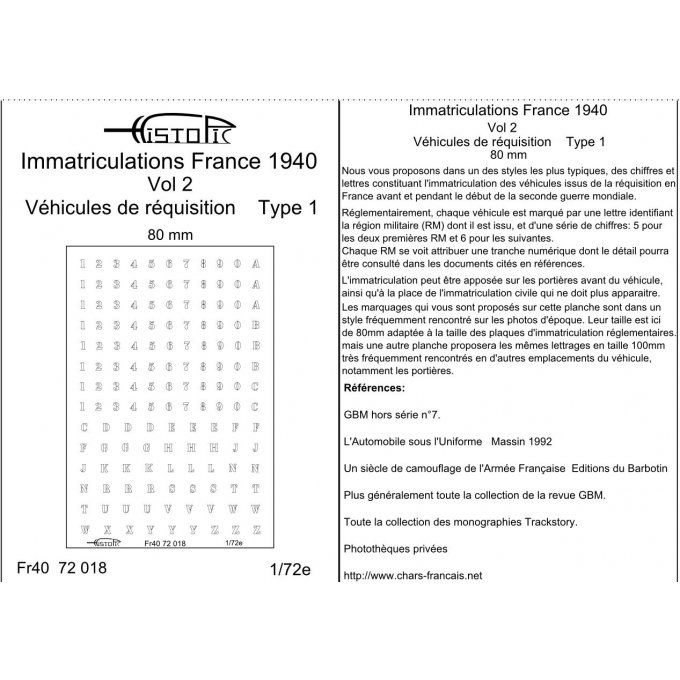 Immatriculation pour véhicules de réquisition vol 1