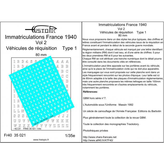 Immatriculation pour véhicules de réquisition vol 1