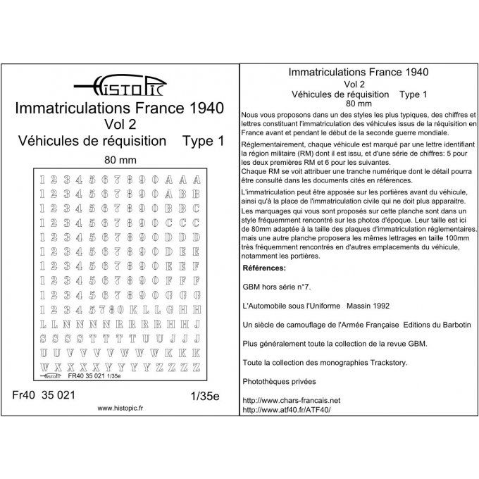 Immatriculation pour véhicules de réquisition vol 1