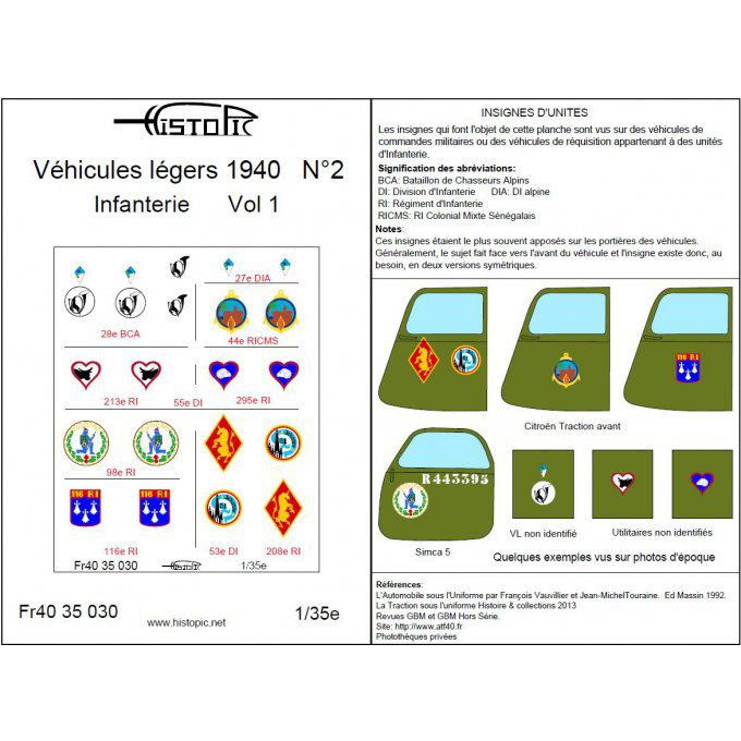 Insigne d'infanterie  Véhicules légers 1940 n°2