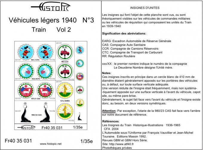 Insignes du train vol 2  Véhicules légers 1940 n°3