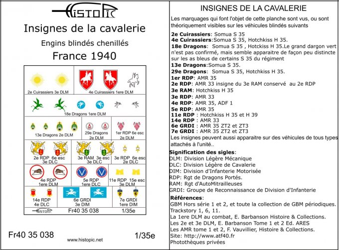 Insignes de la Cavalerie vol 1