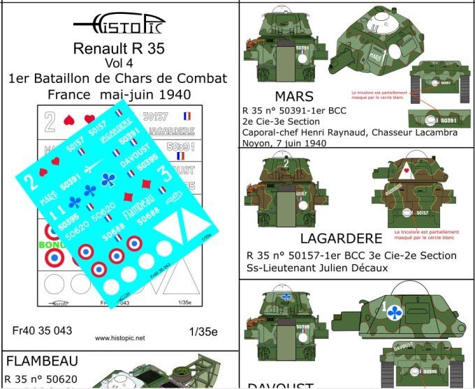 Renault R 35 Vol 4   1er BCC France mai juin 1940