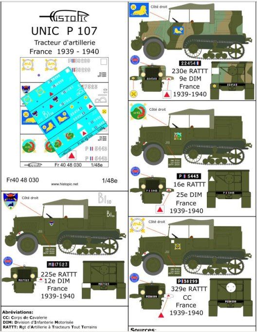 Unic P 107  Tracteur d'artillerie France 1939-1940