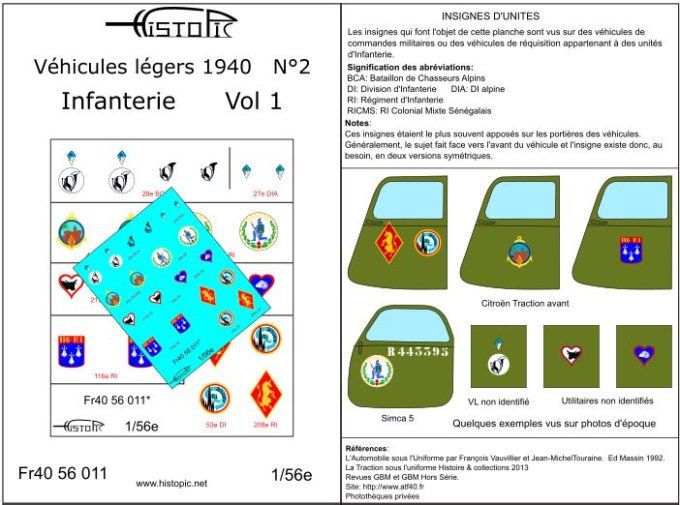 Insigne d'infanterie  Véhicules légers 1940 n°2