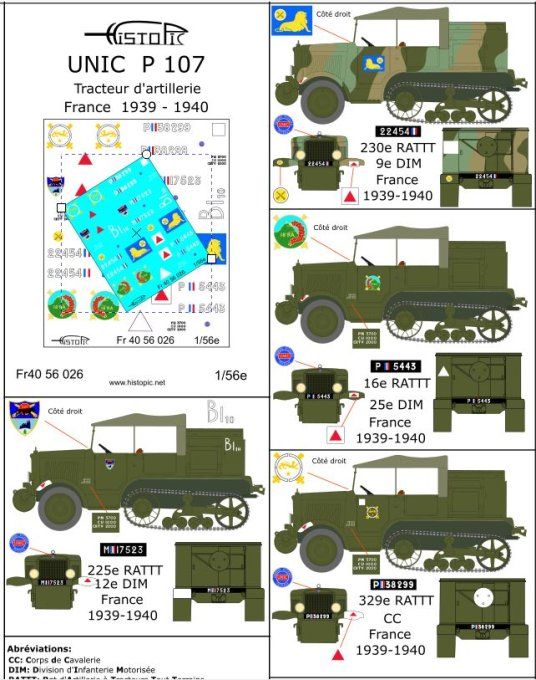 Unic P 107  Tracteur d'artillerie France 1939-1940
