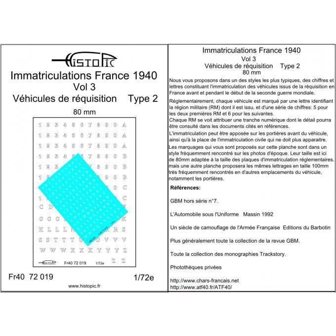 Immatriculation pour véhicules de réquisition vol 2