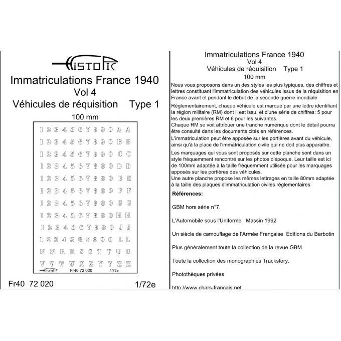 Immatriculation pour véhicules de réquisition vol 3