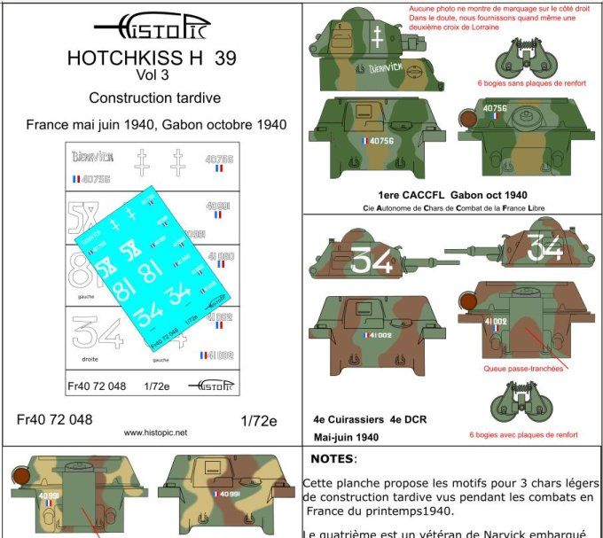 Hotchkiss H 39  Vol 3  1ere CACCFL, 4e Cuirassiers, 7e Cuirassiers, Gpmt Lan