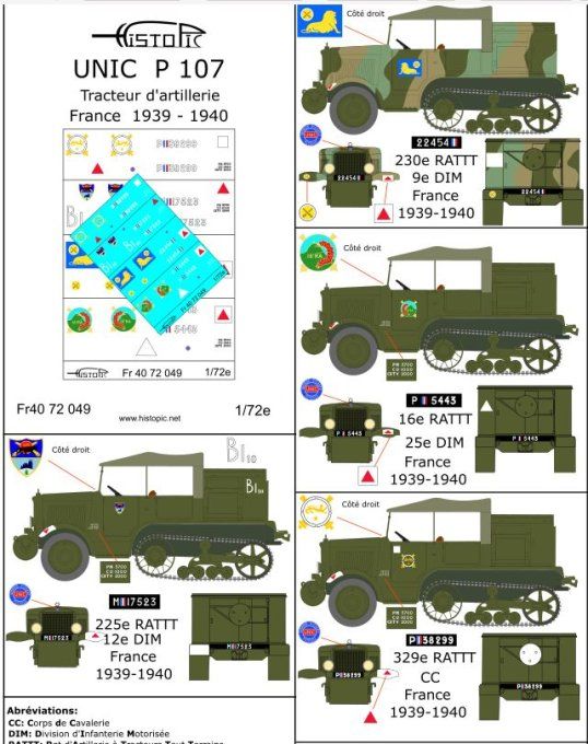 Unic P 107  Tracteur d'artillerie France 1939-1940