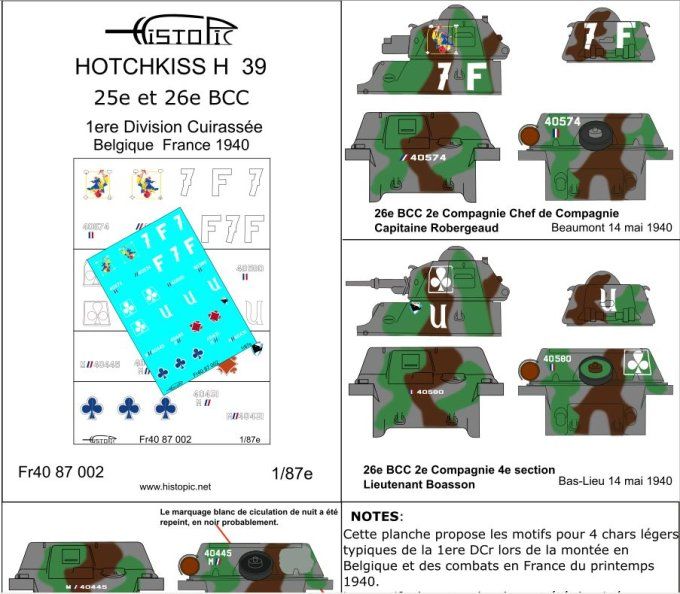 Hotchkiss H 39  1ere DCr 25e et 26e BCC