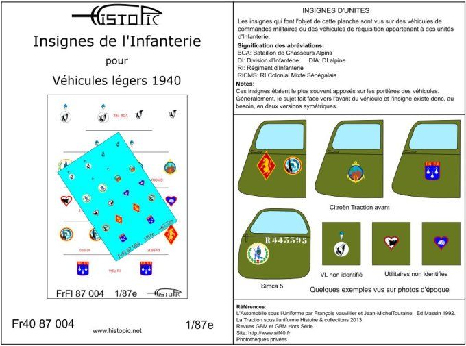 Insigne d'infanterie  Véhicules légers 1940 