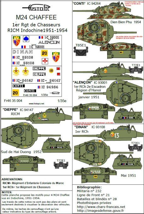 M24 Chaffee  Indochine 1951-1954