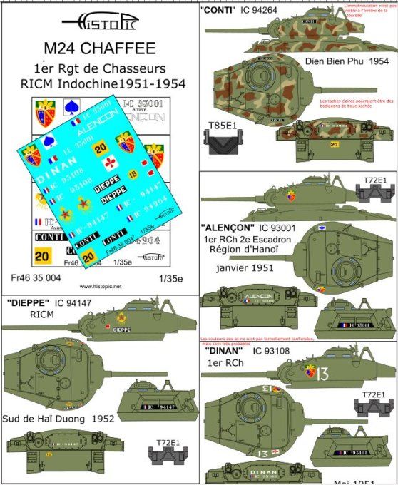 M24 Chaffee  Indochine 1951-1954