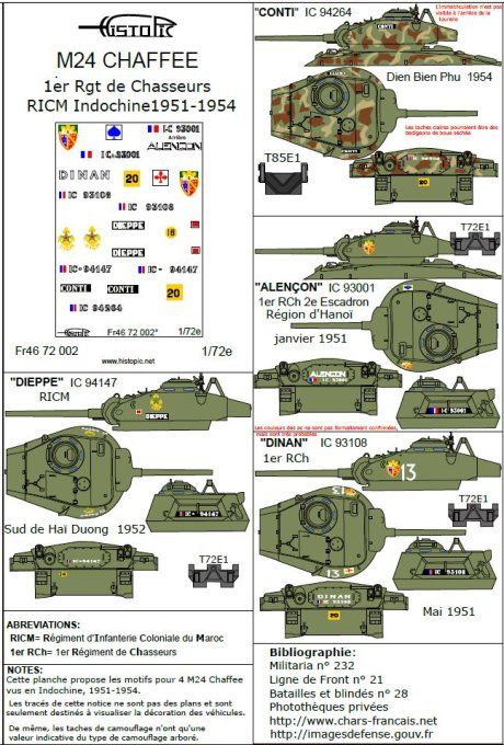 M24 Chaffee  Indochine 1951-1954