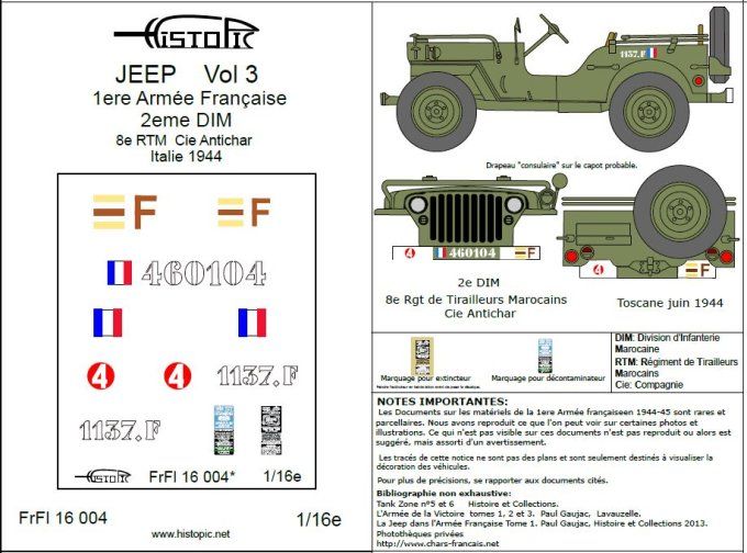 Jeep 1ere Armée française 2e DIM Italie 1944