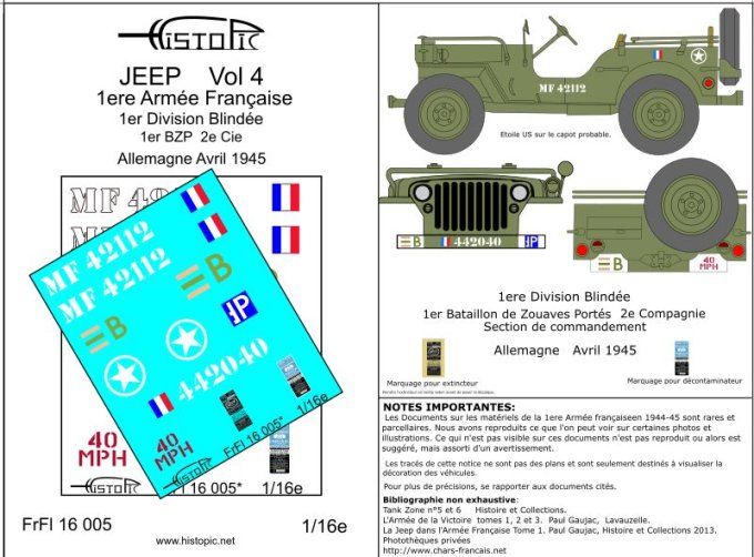 Jeep 1er Bataillon de Zouaves Portés