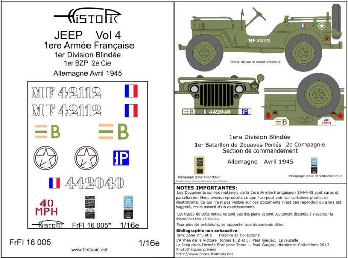 Jeep 1er Bataillon de Zouaves Portés