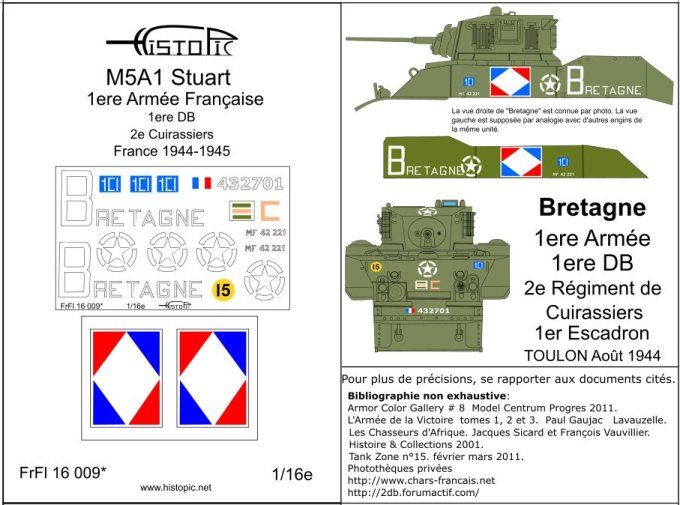 M5A1  "BRETAGNE"  1ere Armée française