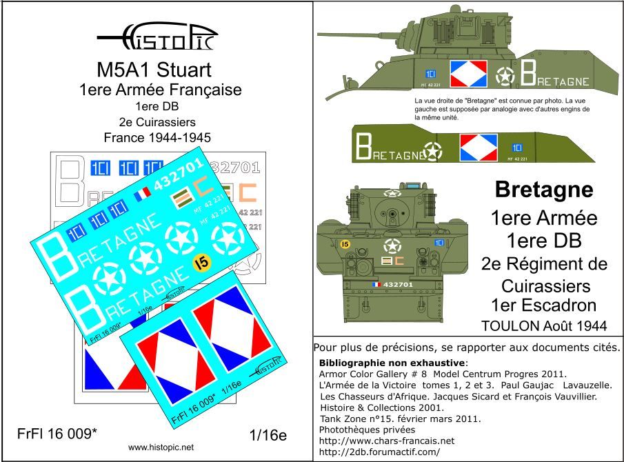 M5A1  "BRETAGNE"  1ere Armée française