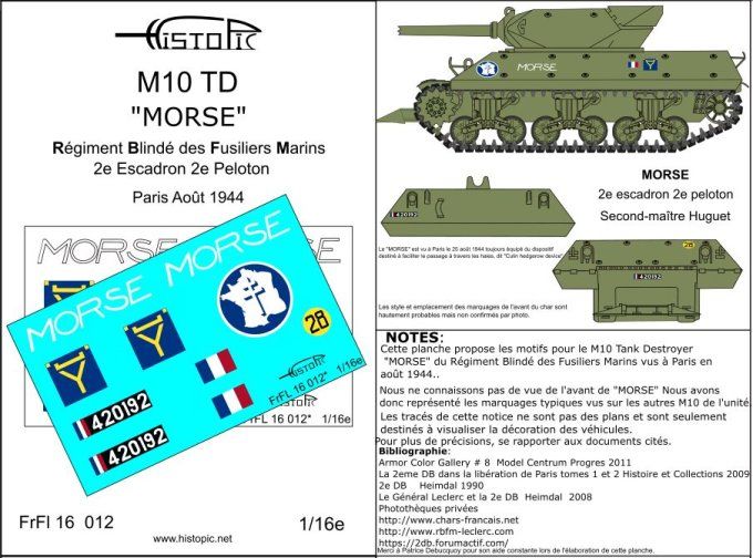 M10 TD "Le Morse" RBFM  Paris août 1944