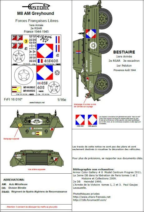 AM M8 Greyhound "BESTIAIRE" 1ere Armée 2e RSAR