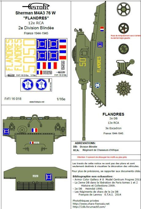 Sherman M4A3 76 (W)  2e DB Flandre  12e RCA