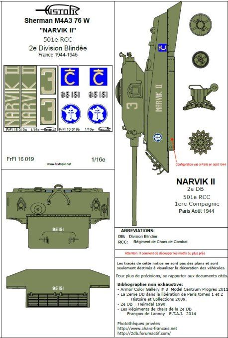 Sherman M4A3 76 (W)  2e DB  NARVIK II 501e RCC