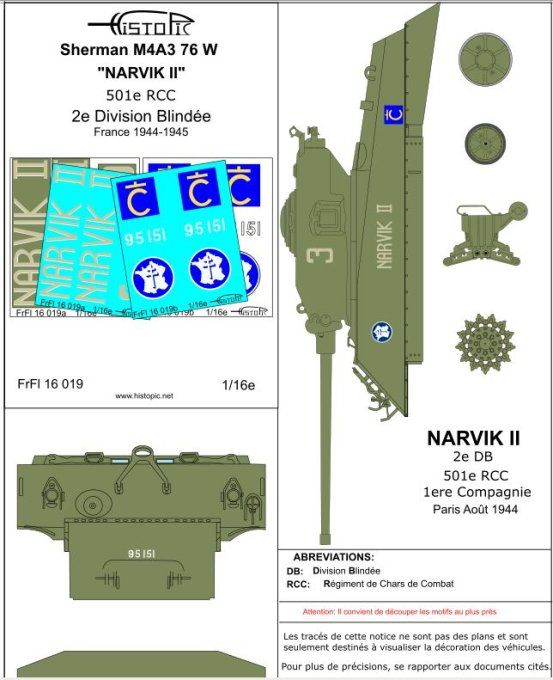 Sherman M4A3 76 (W)  2e DB  NARVIK II 501e RCC