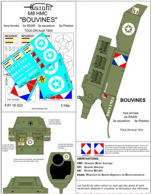 M8 HMC , 1ere Armée, 2e RSAR, 1944-1945