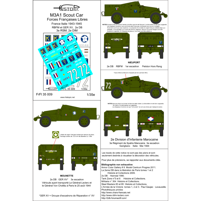M3A1 Scout car, Forces Françaises Libres 1943-1945