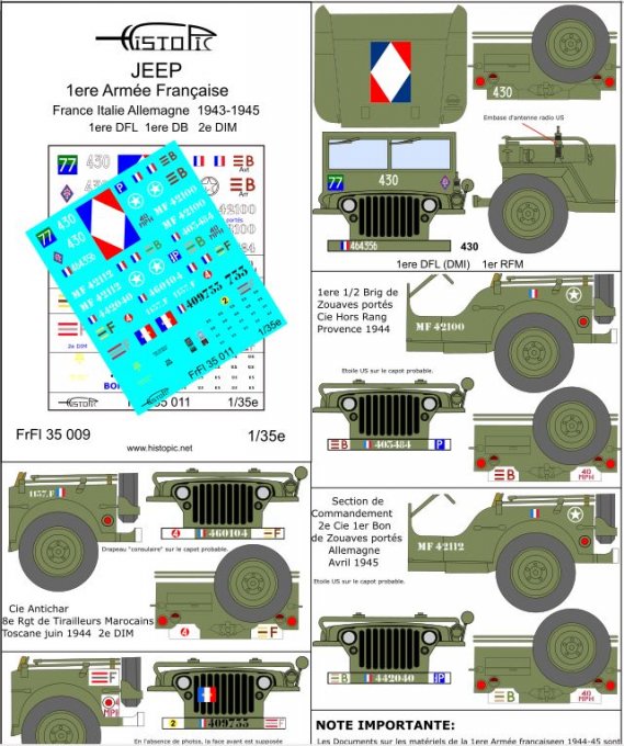 Jeeps  1ere Armée Française  1943-1945