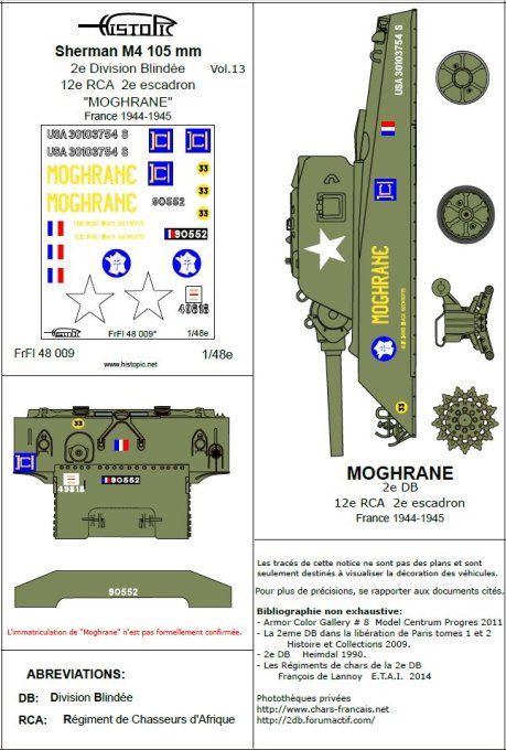 Sherman M4 105 mm "MOGHRANE" 12e RCA