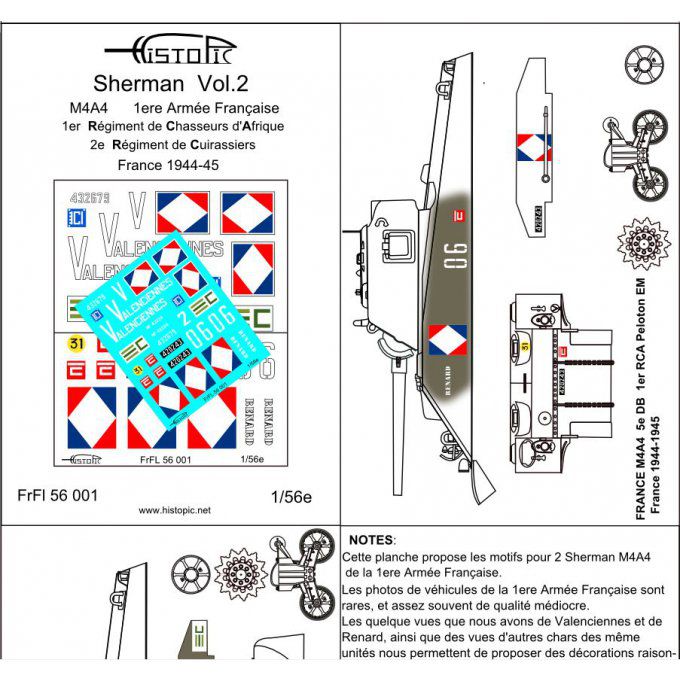 Sherman.  M4A4 1ere Armée Français  1944-45.