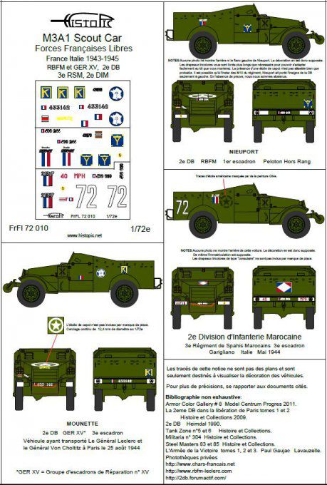 M3A1 Scout car, Forces Françaises Libres 1943-1945