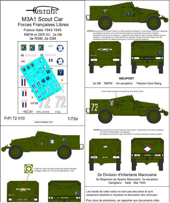 M3A1 Scout car, Forces Françaises Libres 1943-1945