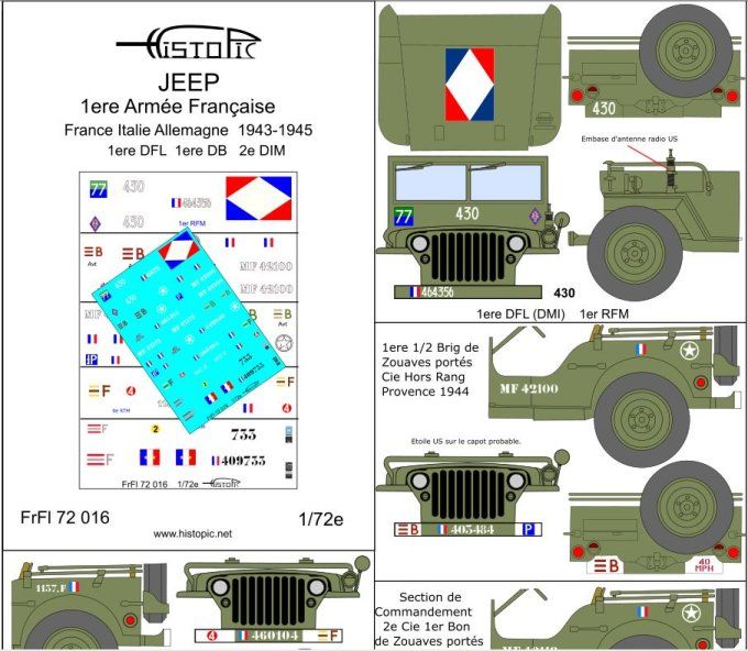 Jeeps  1ere Armée Française  1943-1945