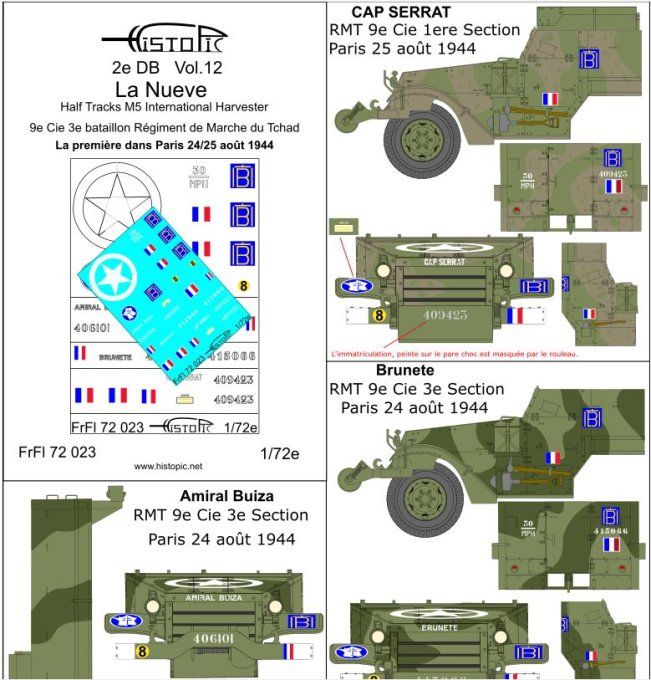 La Nueve  Première dans Paris Half track M5 International Harvester