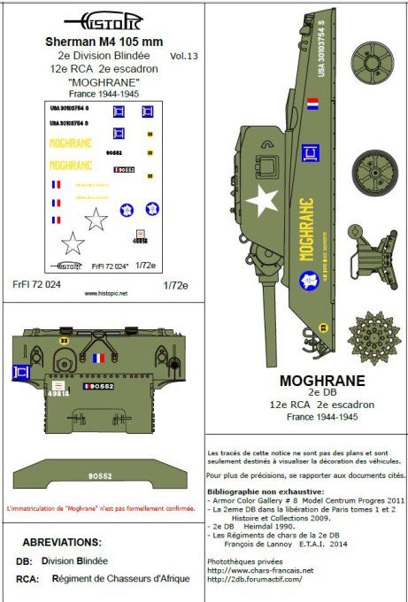 Sherman M4 105 mm "MOGHRANE" 12e RCA